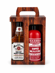 Zestaw prezentowy gaśnica + whiskey mężczyzna