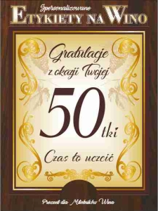Etykiety na wino - 50 urodziny