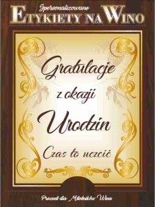 Etykiety na wino - Gratulacje z okazji urodzin